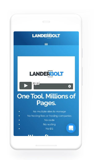 Imported landing page on a phone preview